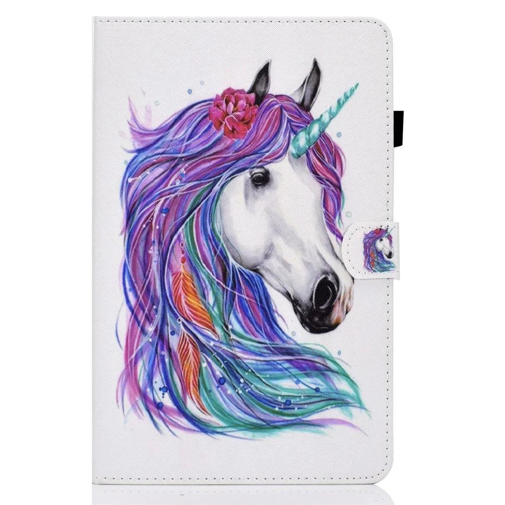 For Lenovo Tab P11 Gen 2 TB-350 PU Leather Protective Case A2 Pattern Printing Stand Tablet Cover with Card Holder - Horse - 2