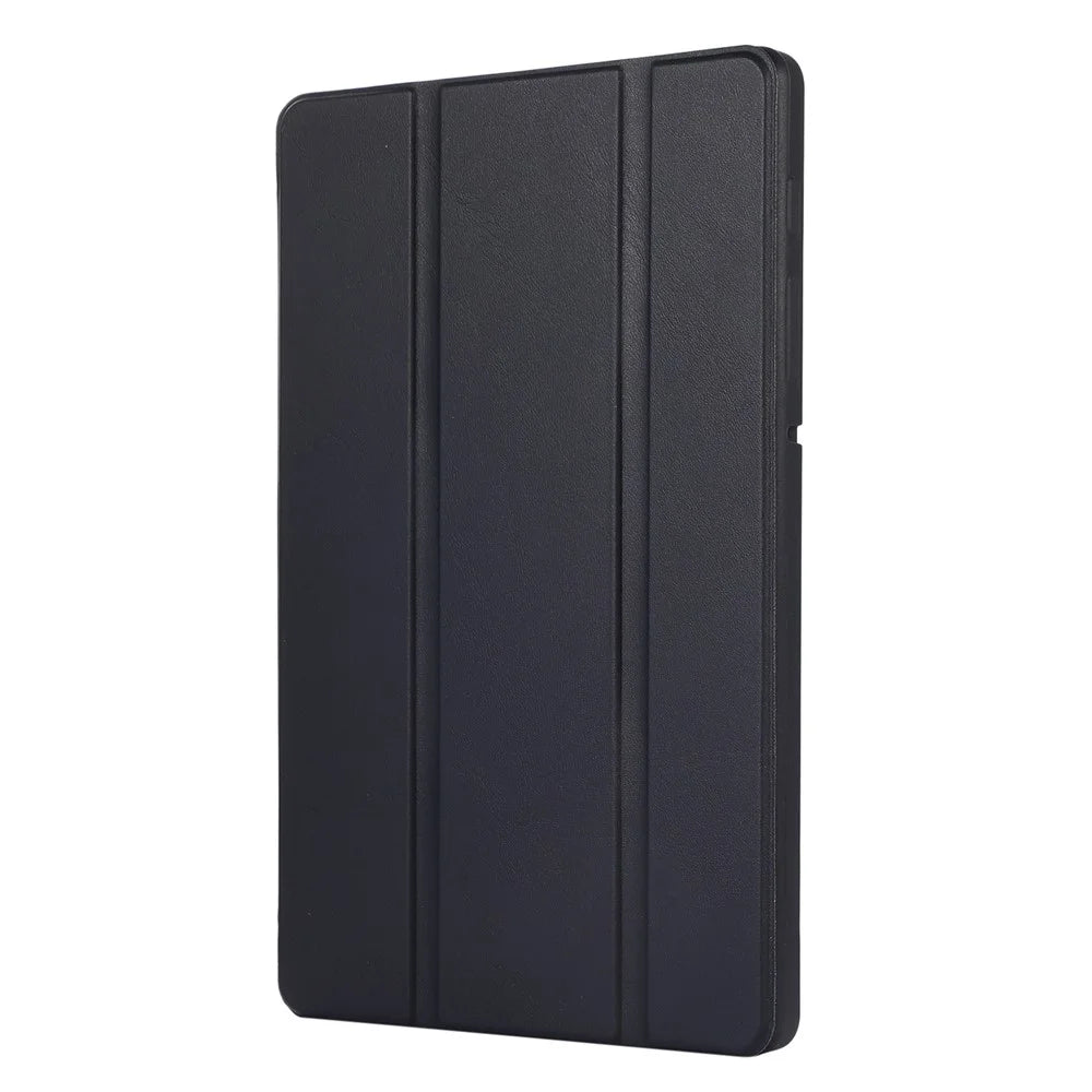 For Samsung Galaxy Tab A7 Lite 8.7-inch PU Leather Tri-Fold Stand Case Solid Color Tablet Cover with Pencil Slot - Blue - 4