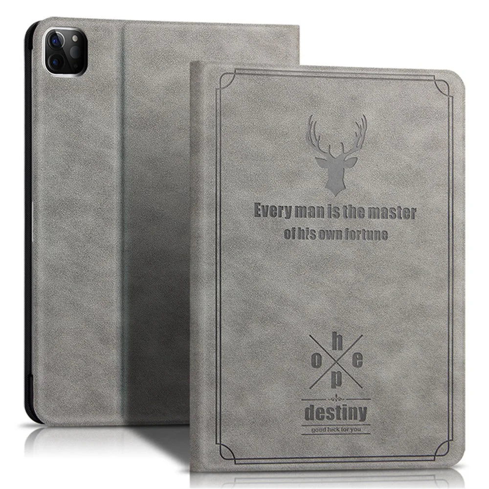 For iPad Pro 11 (2020) / (2021) / (2022) Stand Tablet Case PU Leather Anti-drop Tablet Cover - Grey - 2