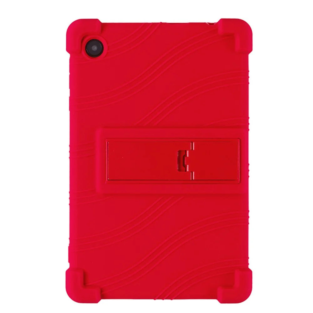 For TCL Tab 8 4G Anti-drop Silicone Tablet Case Adjustable Kickstand Protective Cover - Red - 2