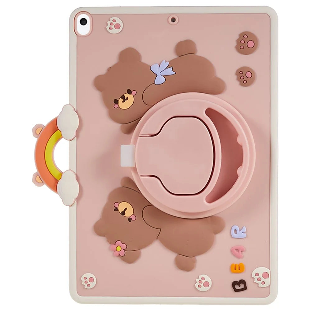 For iPad 10.2 (2021) / (2020) / (2019) / iPad Air 10.5 inch (2019) / Pro 10.5-inch (2017) Tablet Case PC+Silicone Cartoon Bear Kickstand Cover - 2