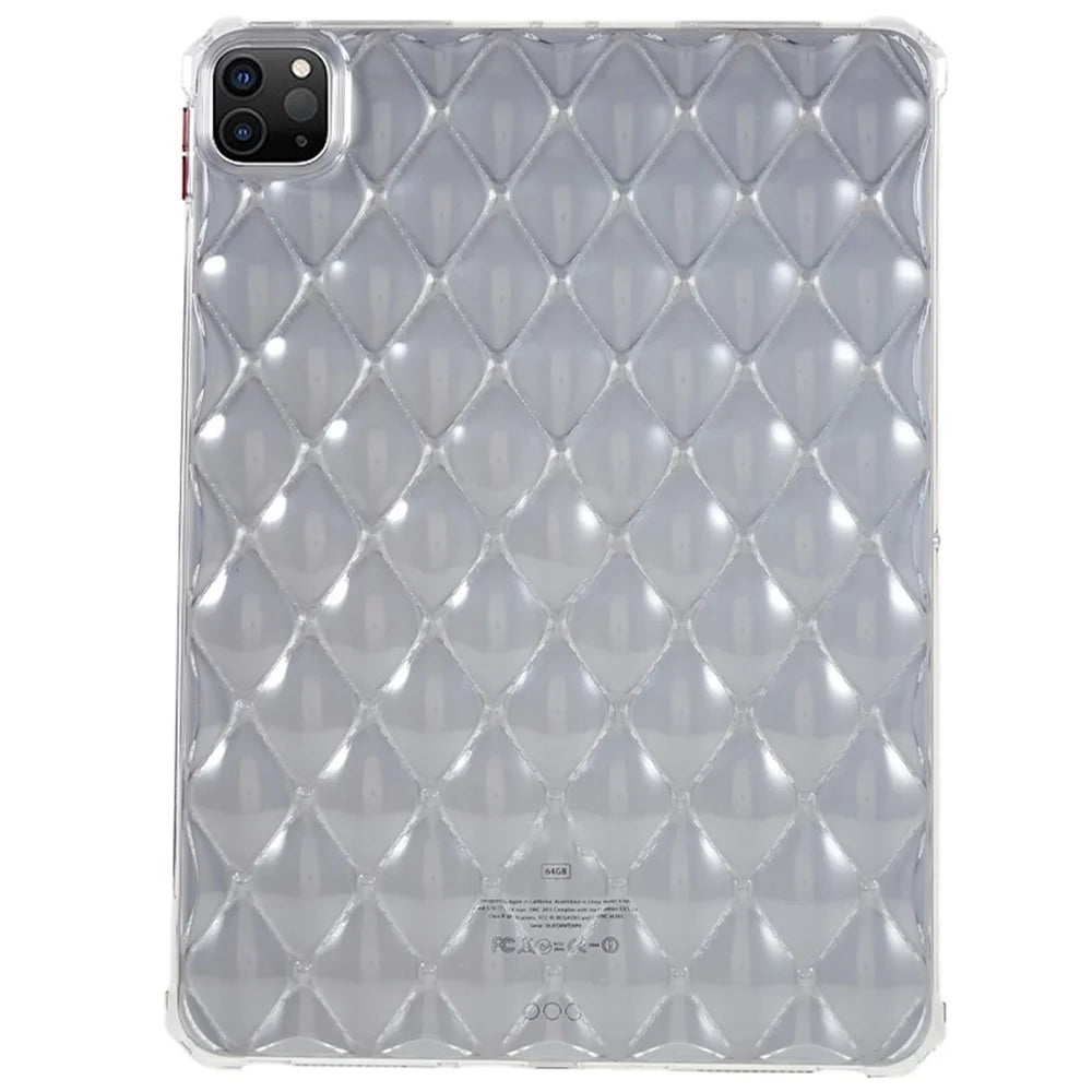 For iPad Pro 11 (2020) / (2021) / (2022) TPU Tablet Case Airbag Diamond Texture Transparent TPU Tablet Cover - 1