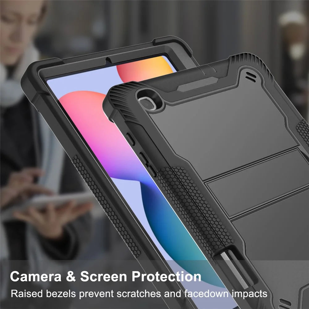 For Samsung Galaxy Tab S6 Lite (2024) / S6 Lite (2022) / S6 Lite (2020) Silicone + PC Tablet Case Kickstand Protection Cover - Black - 2