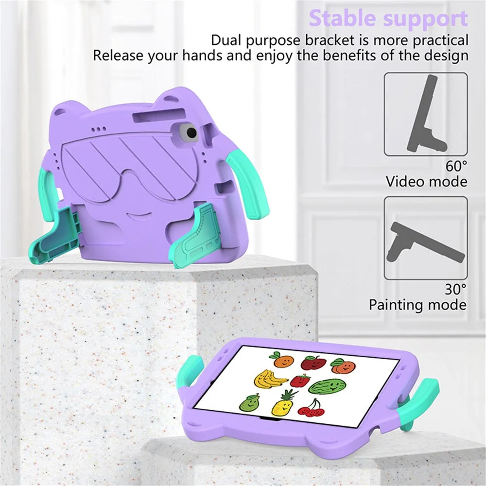 Tablet Case for Samsung Galaxy Tab A8 10.5 (2021) / (2022) Kickstand EVA+PC Cover - Light Purple+Mint Green - 3