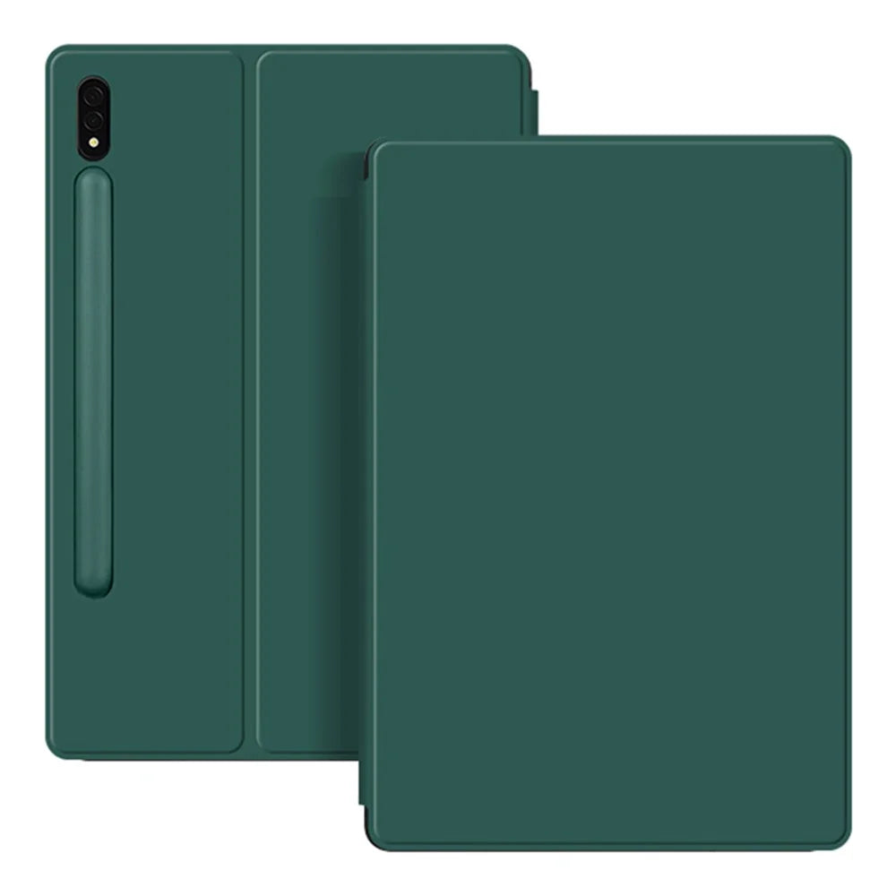 For Samsung Galaxy Tab S8 / S7 PU Leather Magnetic Tablet Case Stand Auto Sleep / Wake Cover - Green - 6