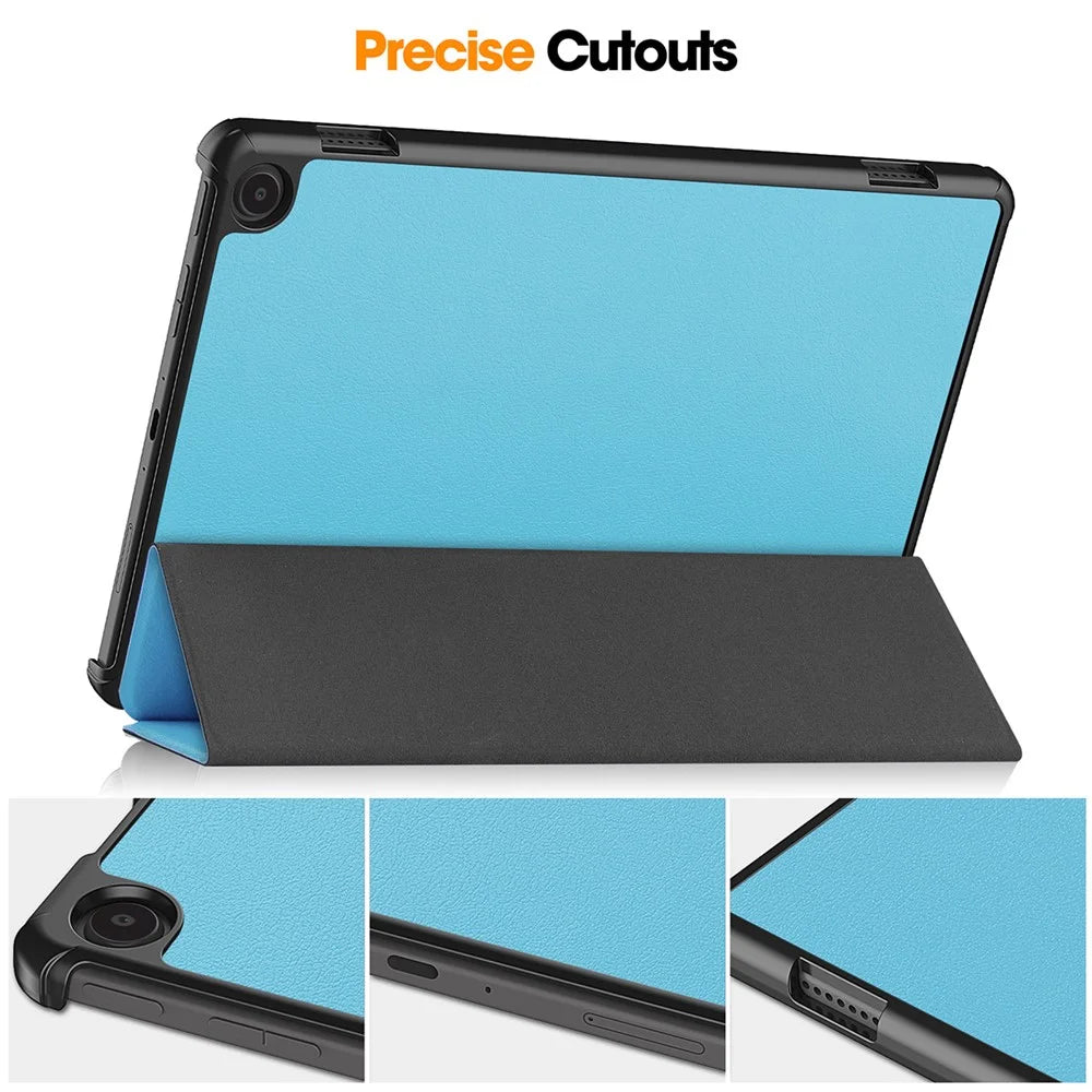 ENKAY HAT PRINCE For Amazon Fire Max 11 Trifold Stand Tablet Case Auto Wake / Sleep PU Leather+PC Cover - Baby Blue - 3