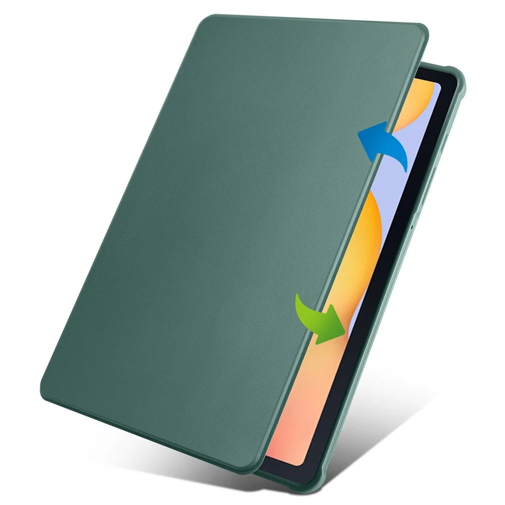 For Samsung Galaxy Tab S6 Lite (2024) / S6 Lite (2022) / S6 Lite (2020) Anti-Drop Tablet Case Stand PU Leather Acrylic Cover - Blackish Green - 5