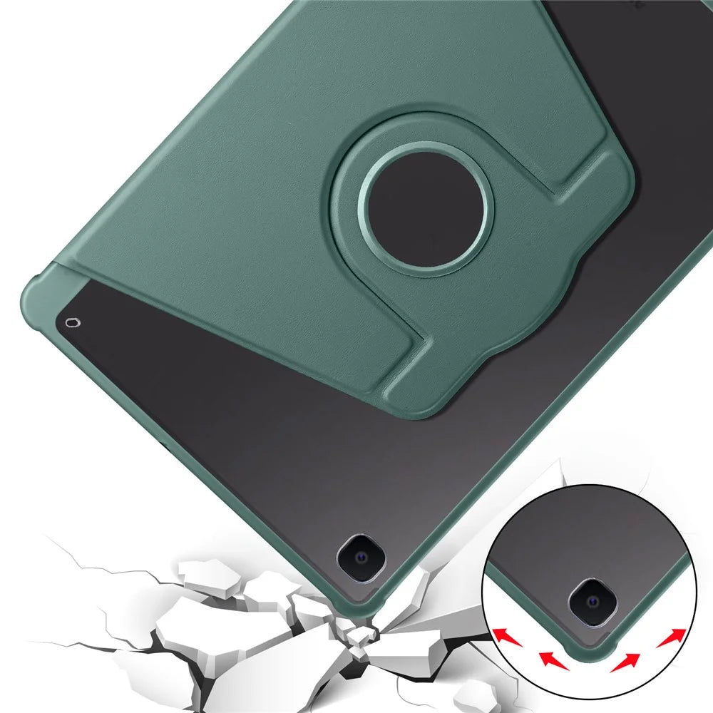 For Samsung Galaxy Tab S6 Lite (2024) / S6 Lite (2022) / S6 Lite (2020) Anti-Drop Tablet Case Stand PU Leather Acrylic Cover - Blackish Green - 6