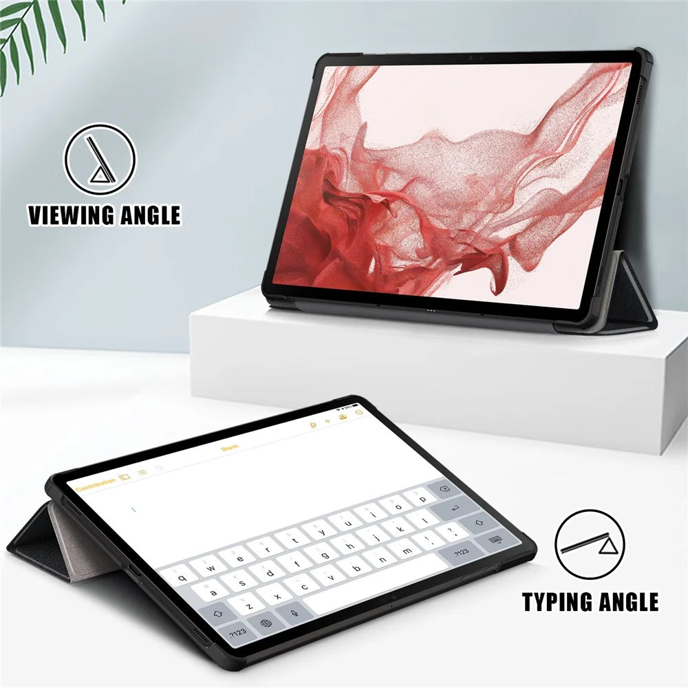 For Samsung Galaxy Tab S10 FE / S9 FE / S9 SM-X710, SM-X716B, SM-X718U PU Leather Cover Smart Tablet Case - Black - 2
