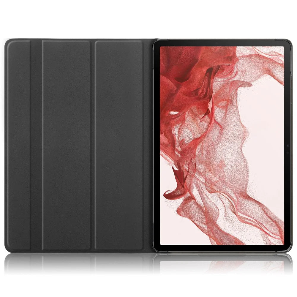 Rotary Stand Cover for Samsung Galaxy Tab S10 FE / S9 FE / S9 SM-X710 SM-X716B SM-X718U PU Leather Smart Tablet Case - Black - 2