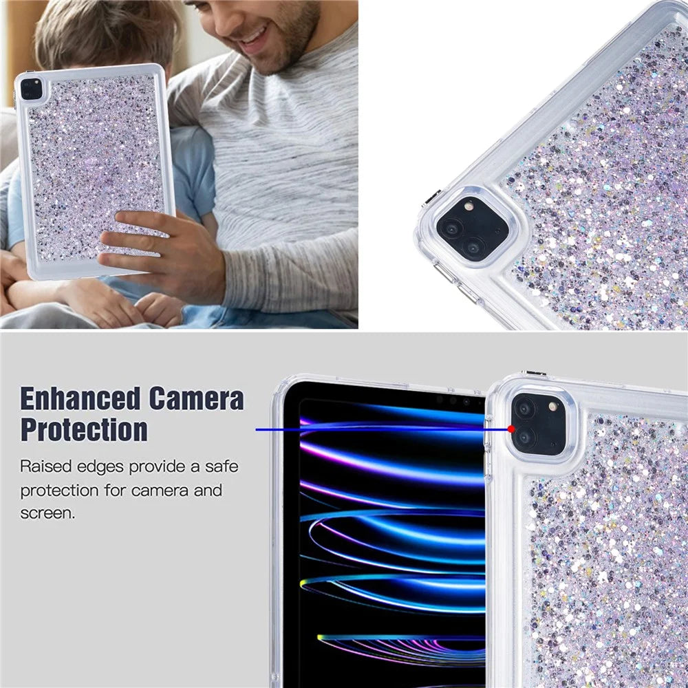 For iPad Pro 11 (2018) / (2020) / (2021) / (2022) Glitter Tablet Case TPU + PC Protective Tablet Cover - Style A - 5