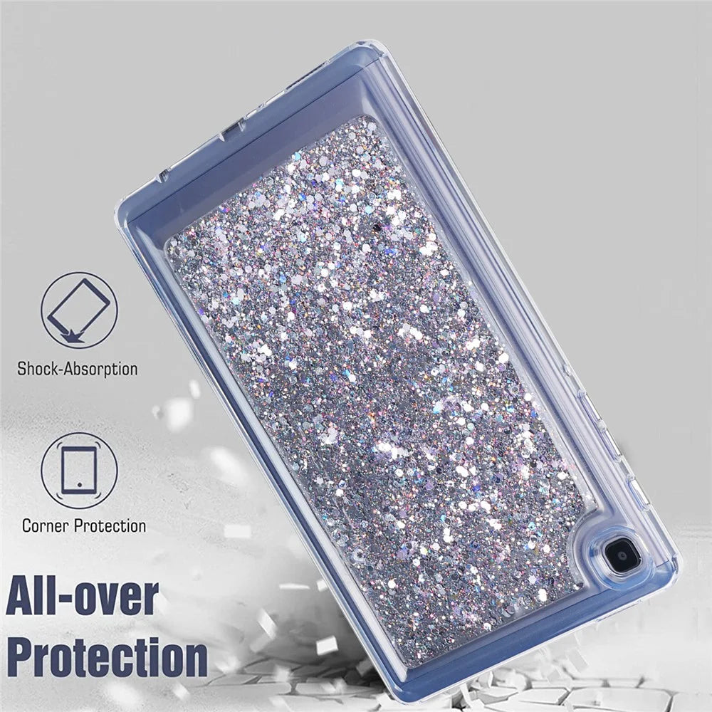 For Samsung Galaxy Tab A7 Lite 8.7-inch T225 / T220 Anti-drop Protective Tablet Case Glitter TPU + PC Cover - Style A - 4