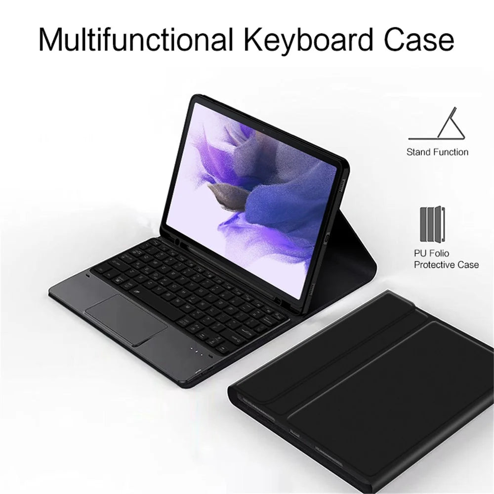 Stand Leather Case for Samsung Galaxy Tab S10+ / S9+  / S8+ / S7+ / S7 FE Detachable Keyboard with Pen Slot and Touchpad - 4