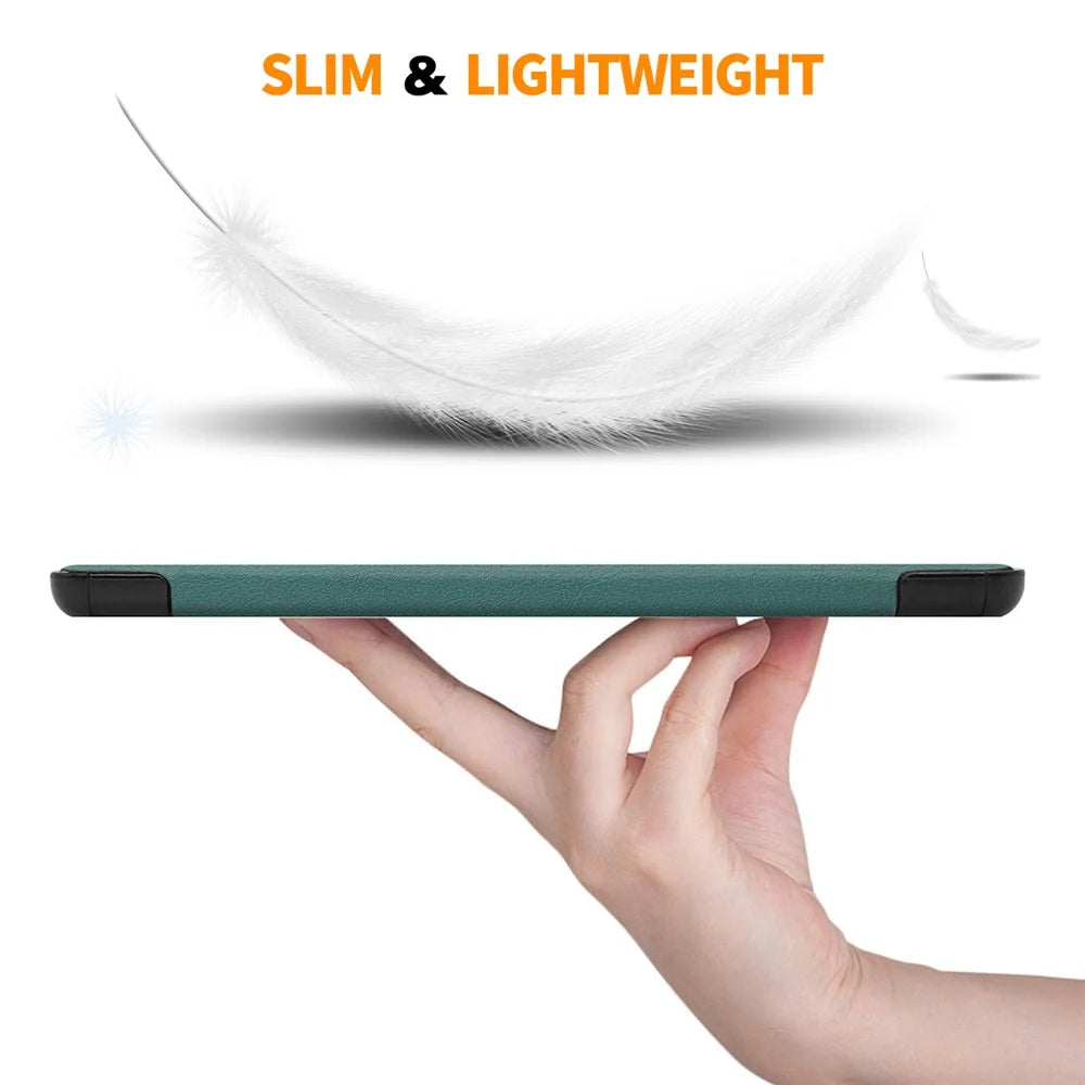 ENKAY HAT PRINCE Smart Tablet Case for Samsung Galaxy Tab S9 , PU Leather+PC Trifold Stand Protective Cover - Blackish Green - 4