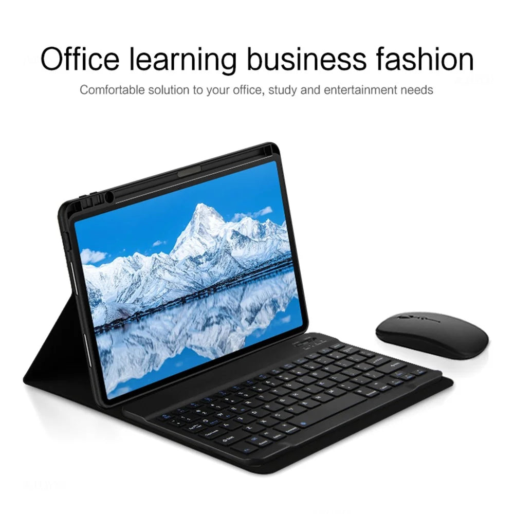 For Huawei Qingyun C7 Leather Stand Tablet Case with Detachable Magnetic Wireless Keyboard (Without Touchpad) - Black - 2