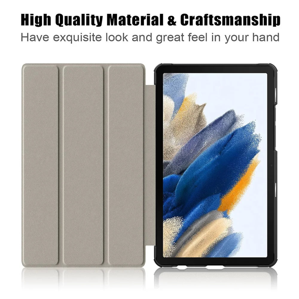 For Samsung Galaxy Tab A11 / A9 Tri-fold Stand Tablet Leather Case Pattern Printing Tablet Cover - Wave - 2