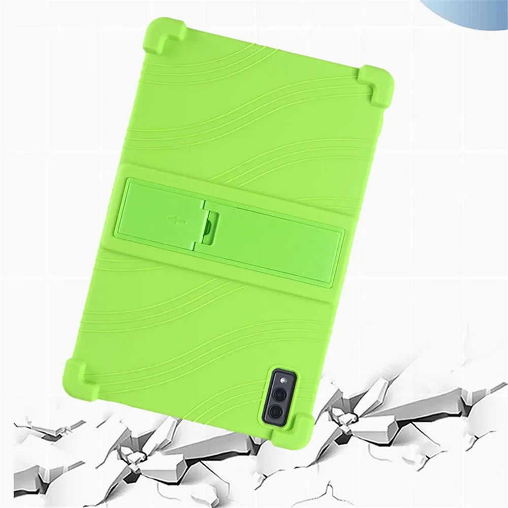 Silicone Case for Blackview Tab 11 SE , Anti-scratch Protective Tablet Cover with PC Kickstand - Rose - 5