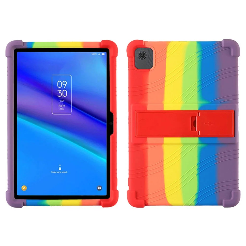 For TCL Tab 10 5G 9183G Silicone Tablet Case Foldable PC Kickstand Tablet Back Cover - Multi-color - 1