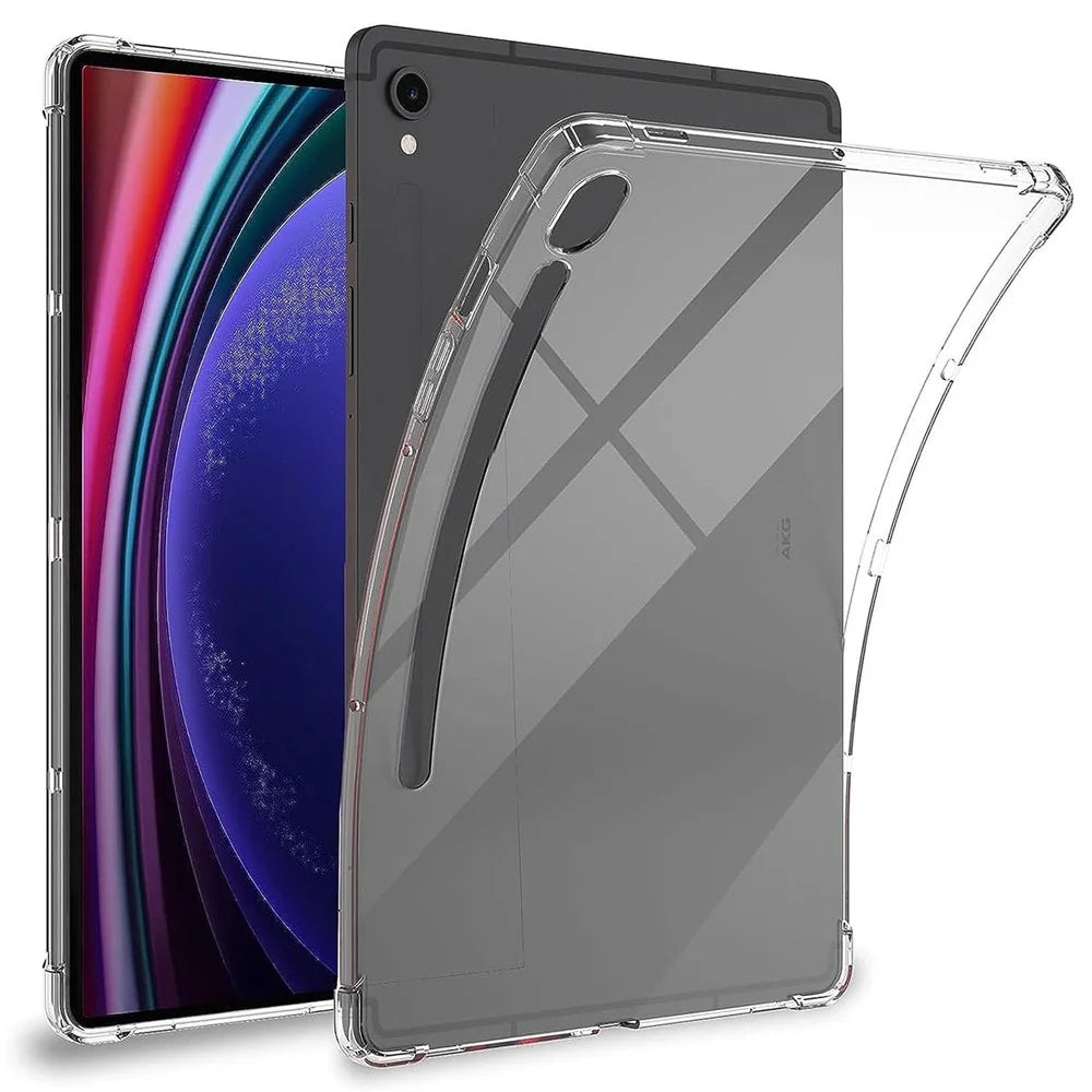For Samsung Galaxy Tab S9 TPU Tablet Case Clear Tablet Cover with 2.5D Tempered Glass Screen Protector - 4