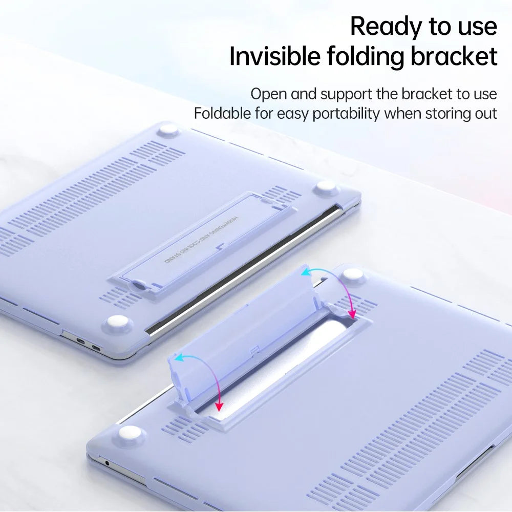 Matte Hard PC Case for Macbook Air 15 inch (2026) A3448 / (2025) A3241 / (2024) A311 / (2023) A2941 Lightweight Shockproof Laptop Cover with Kickstand - Purple - 5