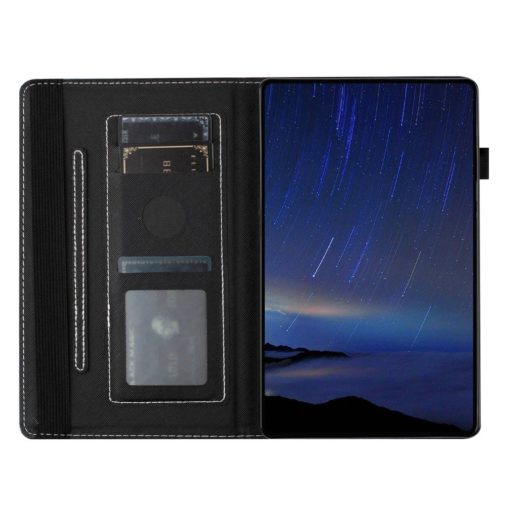 For Samsung Galaxy Tab A 10.1 (2016) T580 / T585 PU Leather Tablet Case Stand Shockproof Pattern Printing Cover - Love Footprint - 2