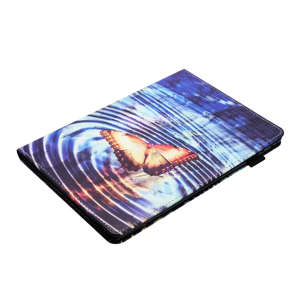 PU Leather Tablet Stand Case for Samsung Galaxy Tab A7 10.4 (2020) / (2022) Pattern Printing Card Holder Tablet Shell - Wave Butterfly - 5