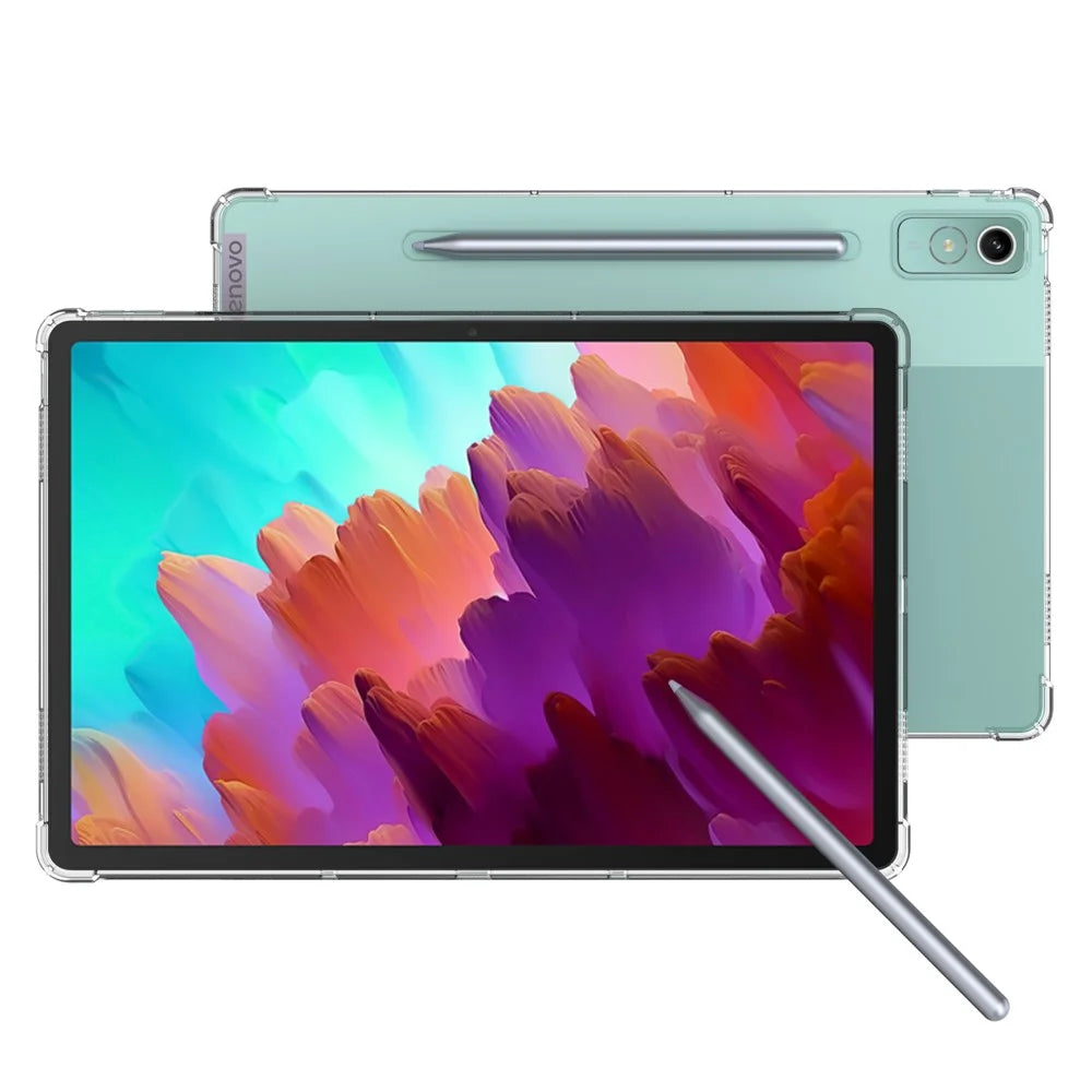 For Lenovo Tab P12 Flexible TPU Cell Phone Cover Transparent Reinforced Corners Back Case - 2