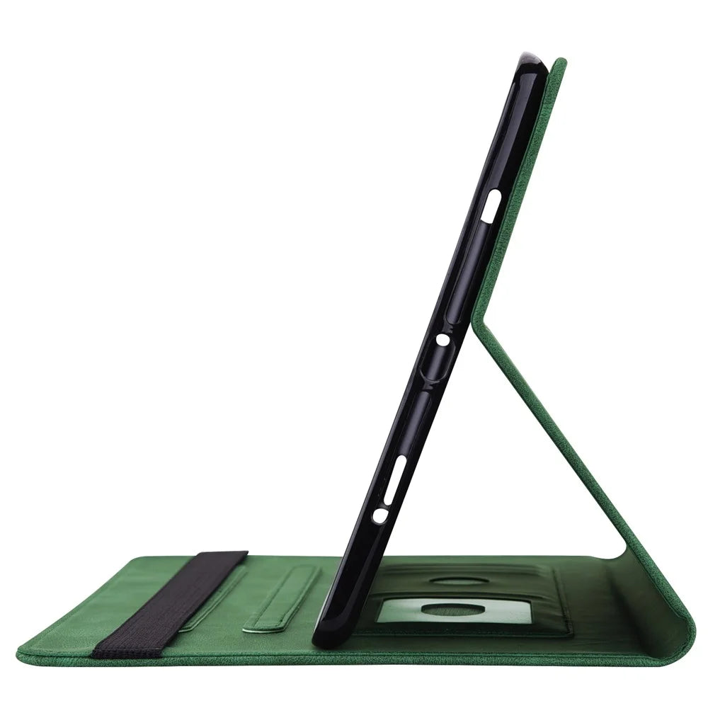 For Lenovo Tab P12 Case Butterfly Flower Imprinted PU Leather Stand Tablet Cover - Green - 7