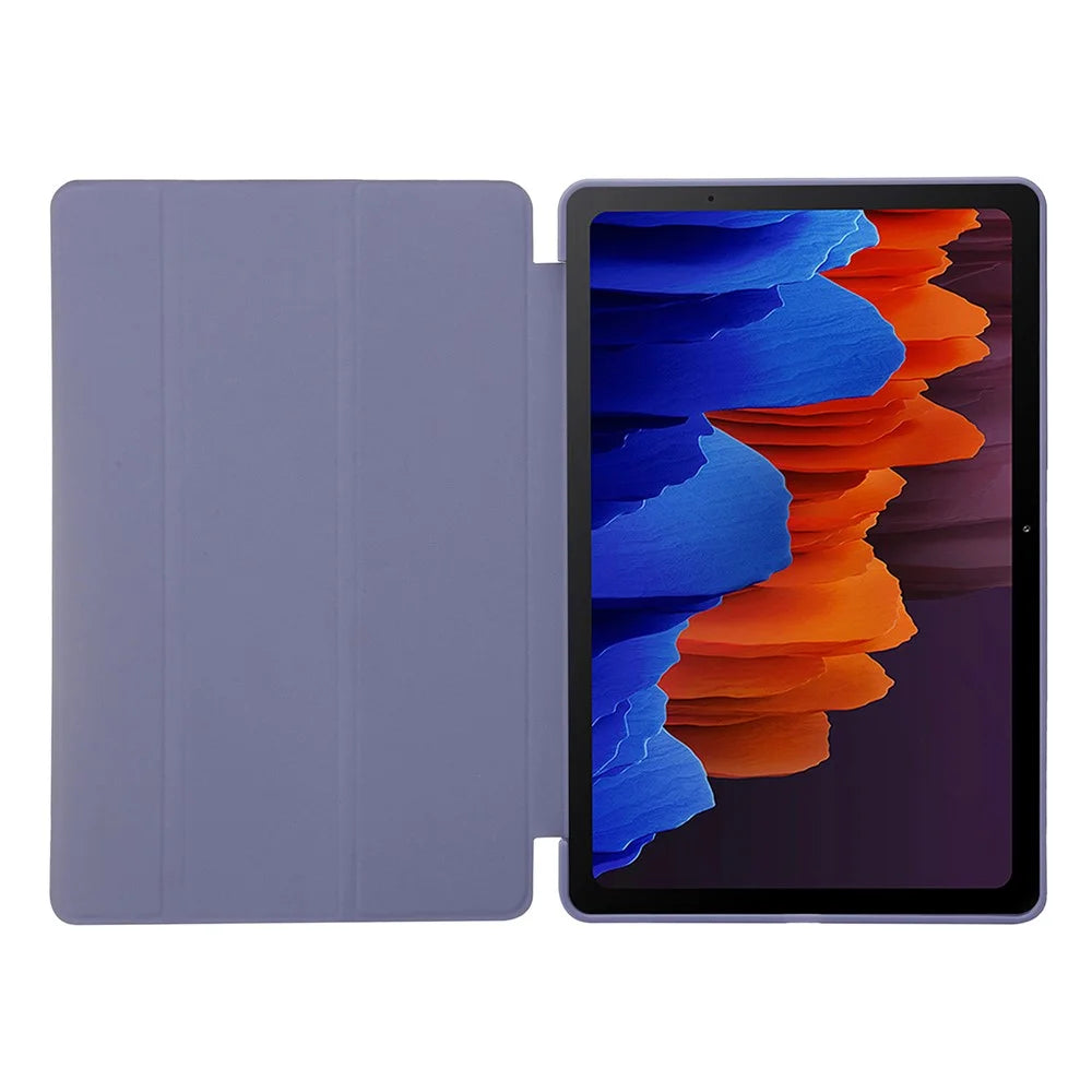 For Samsung Galaxy Tab S9 Case Anti-Scratch PU+ Silicone Tri-fold Stand Tablet Cover - Purple - 2