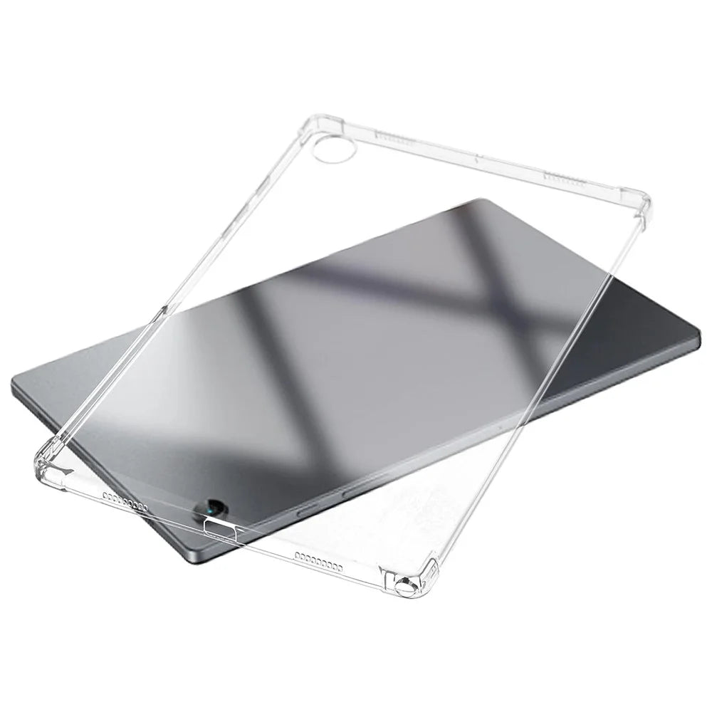 For Samsung Galaxy Tab A9 Clear Case TPU Tablet Cover + 2.5D Arc Edge Tempered Glass Screen Film - 2