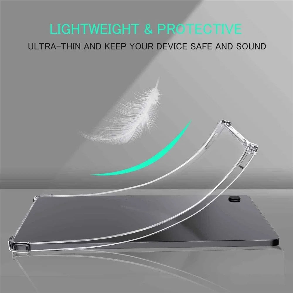 For Samsung Galaxy Tab A9 Clear Case TPU Tablet Cover + 2.5D Arc Edge Tempered Glass Screen Film - 3