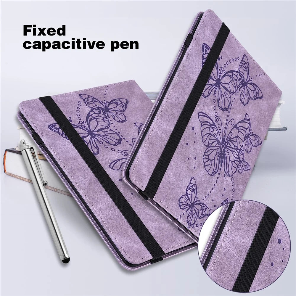 For Samsung Galaxy Tab A11 / A9 Case Butterfly Pattern PU Leather Stand Tablet Cover - Purple - 6