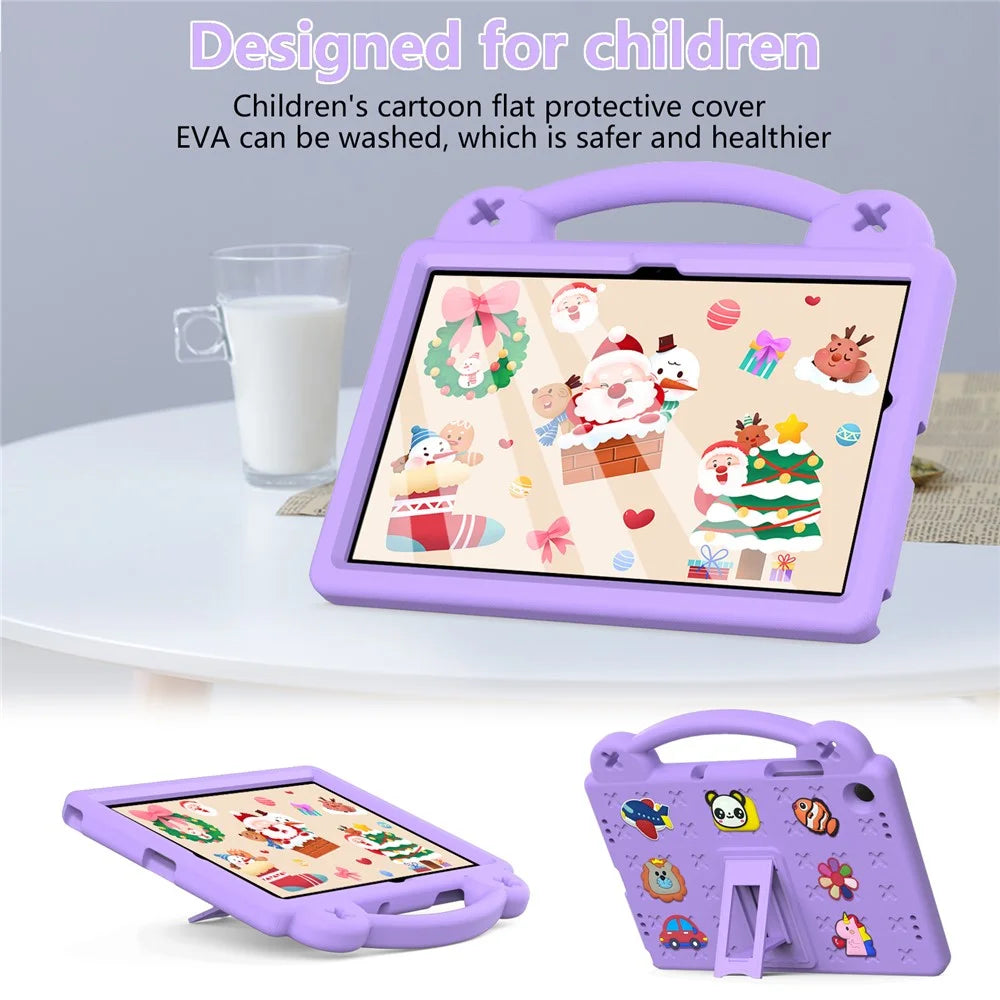 For Samsung Galaxy Tab A11+ / A9+ Case EVA Protective Tablet Cover Kids Friendly Grip Handle Kickstand Case - Purple - 2