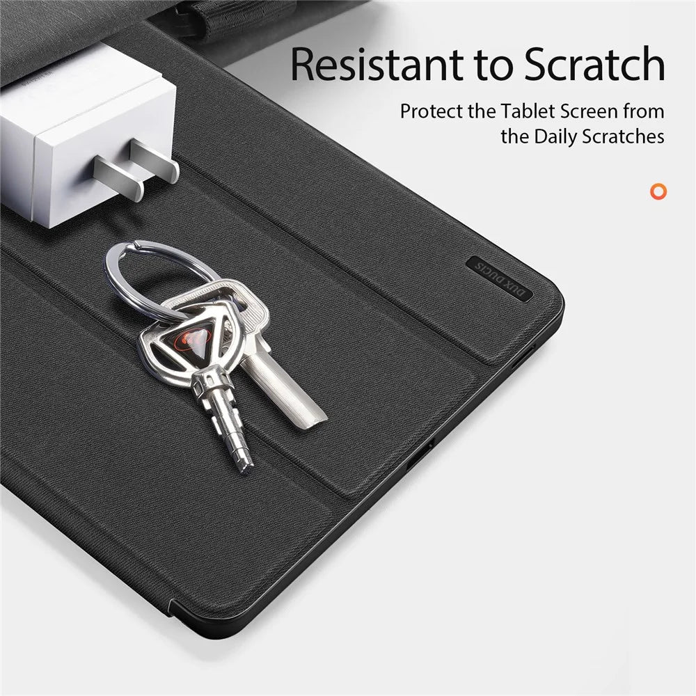 DUX DUCIS Domo Series for Samsung Galaxy Tab S10 Lite / S10 FE / Tab S9 FE Case Tri-Fold Stand Leather Smart Folio Tablet Case - Black - 4