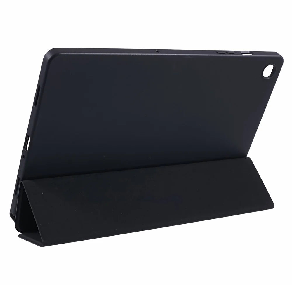 For Samsung Galaxy Tab A9 Tri-fold Stand Cover PU Leather Honeycomb Texture Tablet Case - Black - 7