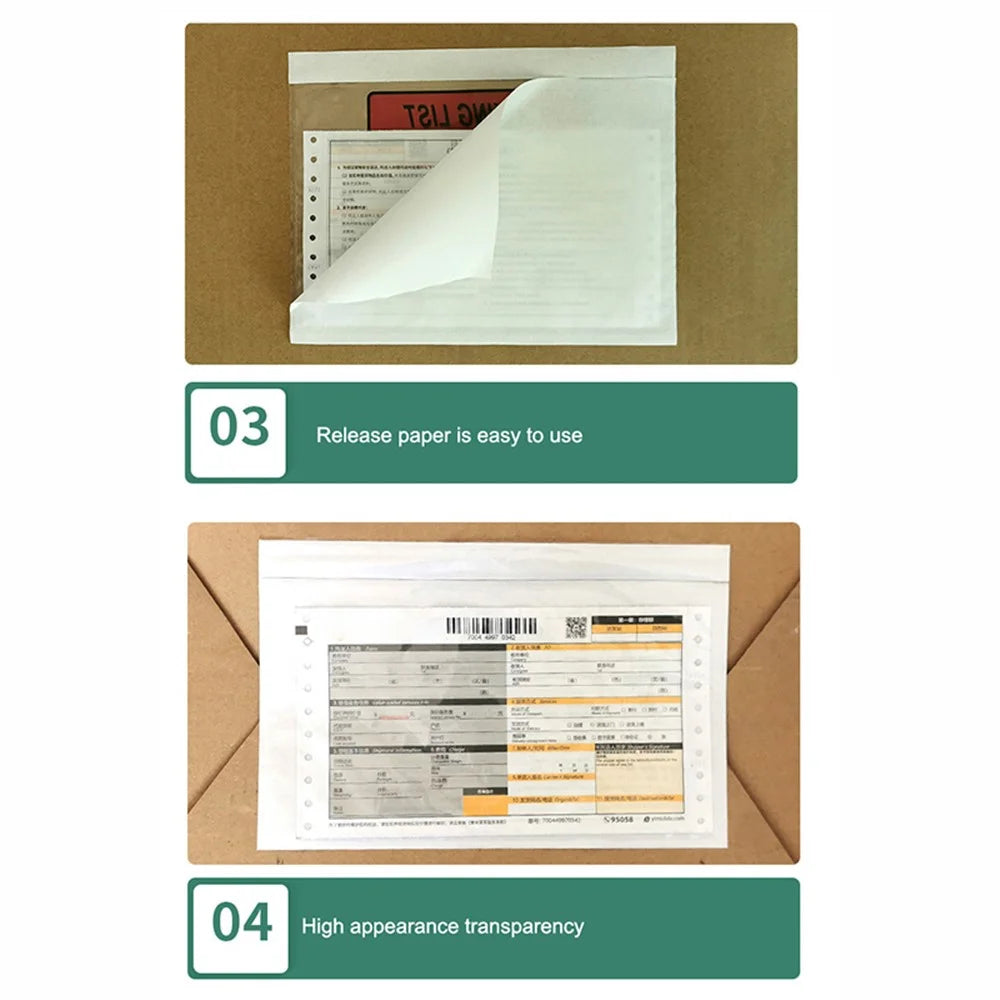 100Pcs 25x17cm Adhesive Shipping Bags Express Logistics Packaging Bag Clear Envelopes - 5