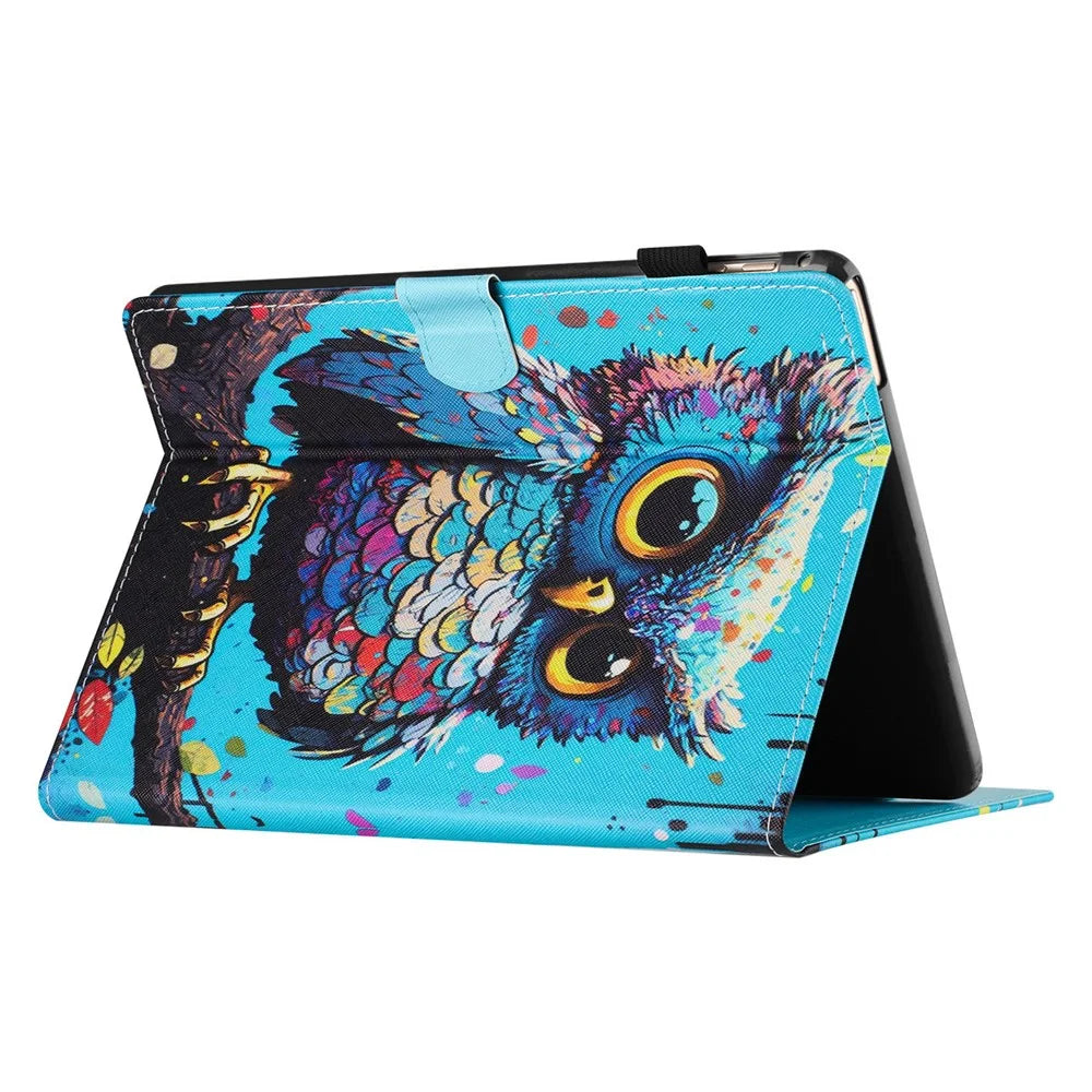 For Amazon Kindle Paperwhite 5 (2021) Case Stylish Pattern Leather Wallet E-reader Cover - Owl - 4
