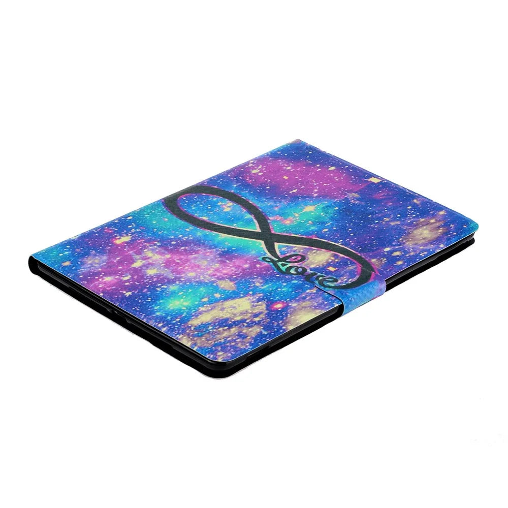 For Samsung Galaxy Tab A9 Case Card Holder Pattern Tablet Cover - 8-Shape Starry Sky - 5
