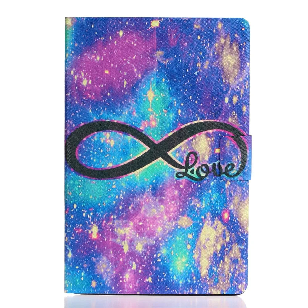 For Samsung Galaxy Tab A9 Case Card Holder Pattern Tablet Cover - 8-Shape Starry Sky - 6