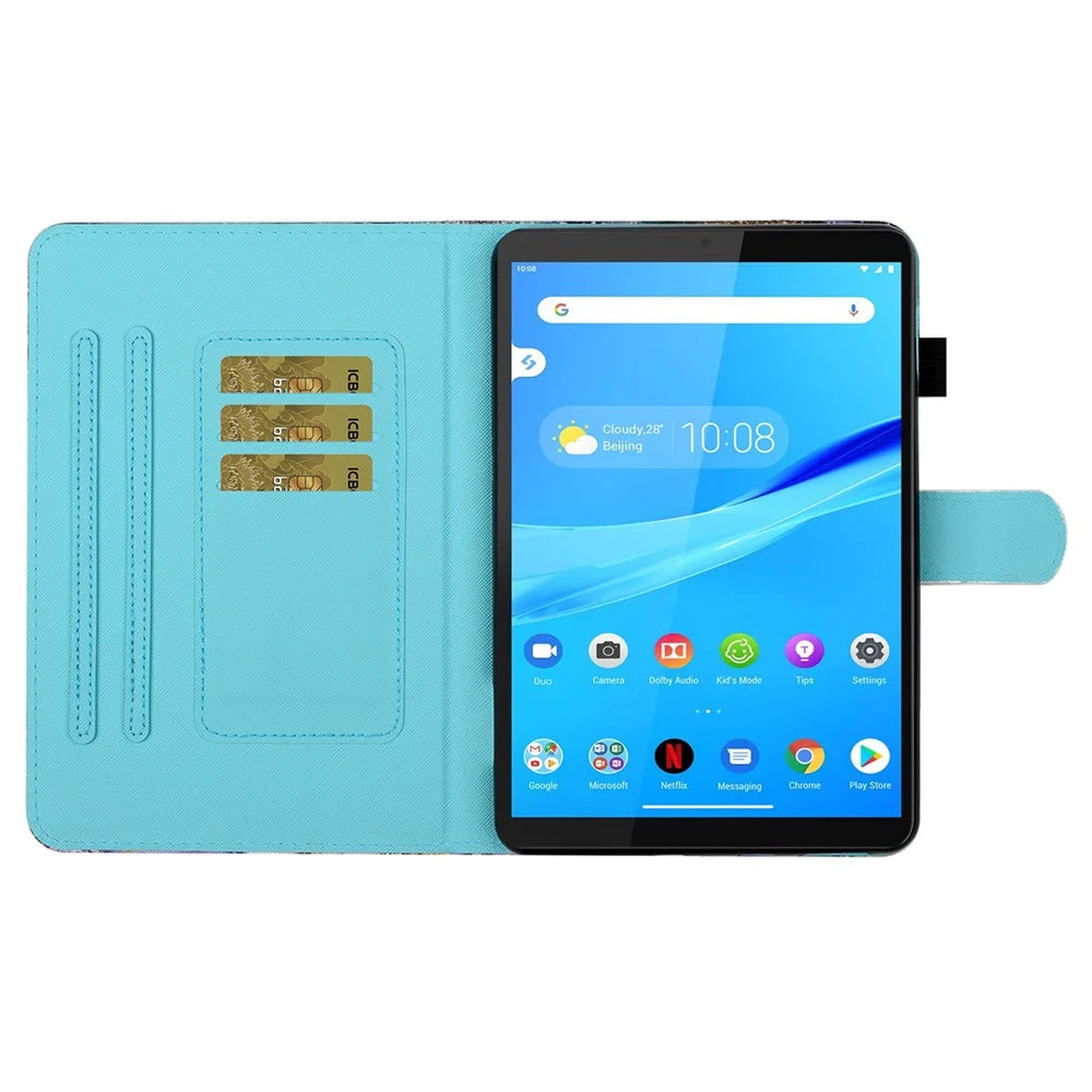 For Samsung Galaxy Tab A9+ Case Stand Tablet Cover with Card Slots - Tree and Elephant - 2