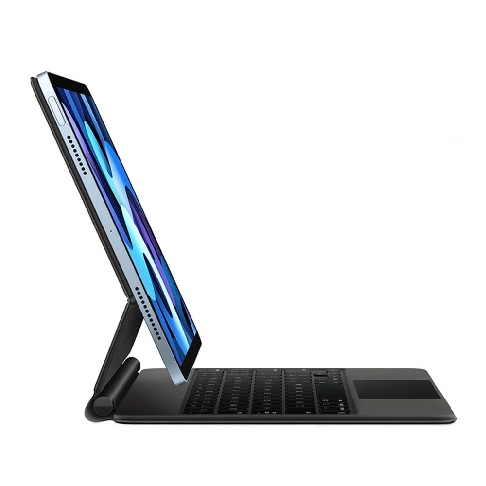 For iPad Pro 11 (2020) / (2021) / (2022) / (2018) / Air (2022) / (2020) Magnetic Floating Bluetooth-compatible Keyboard + Leather Tablet Case - Black - 2
