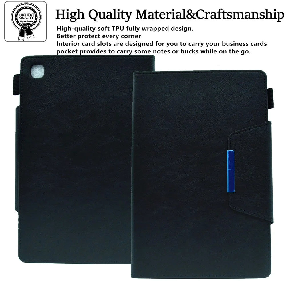 For Samsung Galaxy Tab A11+ / A9+ X210 / X215 / X216B Leather Case Stand Tablet Cover Wake / Sleep Enabled - Black - 6