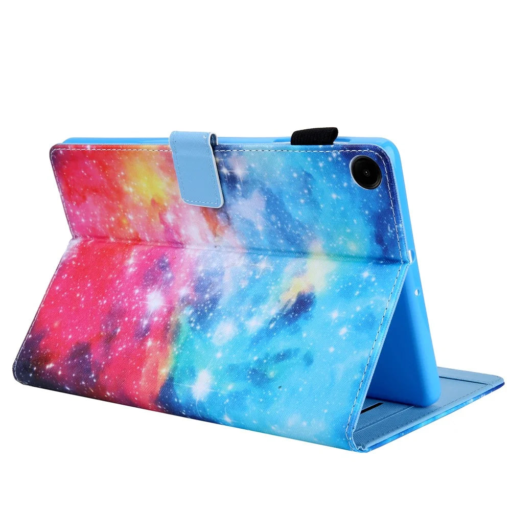 For Samsung Galaxy Tab A11+ / A9+ X210 / X215 / X216B PU Leather Stand Cover Smart Pattern Tablet Case - Starry Sky - 4
