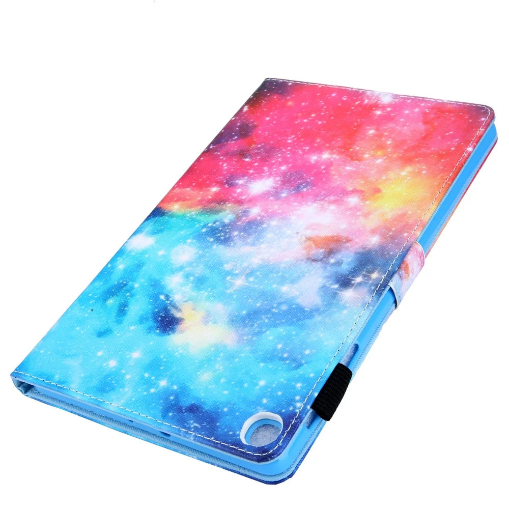 For Samsung Galaxy Tab A11+ / A9+ X210 / X215 / X216B PU Leather Stand Cover Smart Pattern Tablet Case - Starry Sky - 6