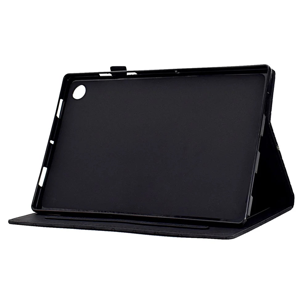 For Lenovo Tab M10 Plus (3rd Gen) Case Card Slots Tablet Leather Cover - Black - 3