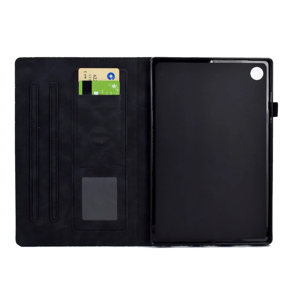 For Samsung Galaxy Tab A9+ Leather Case Card Holder Tablet Cover - Black - 2