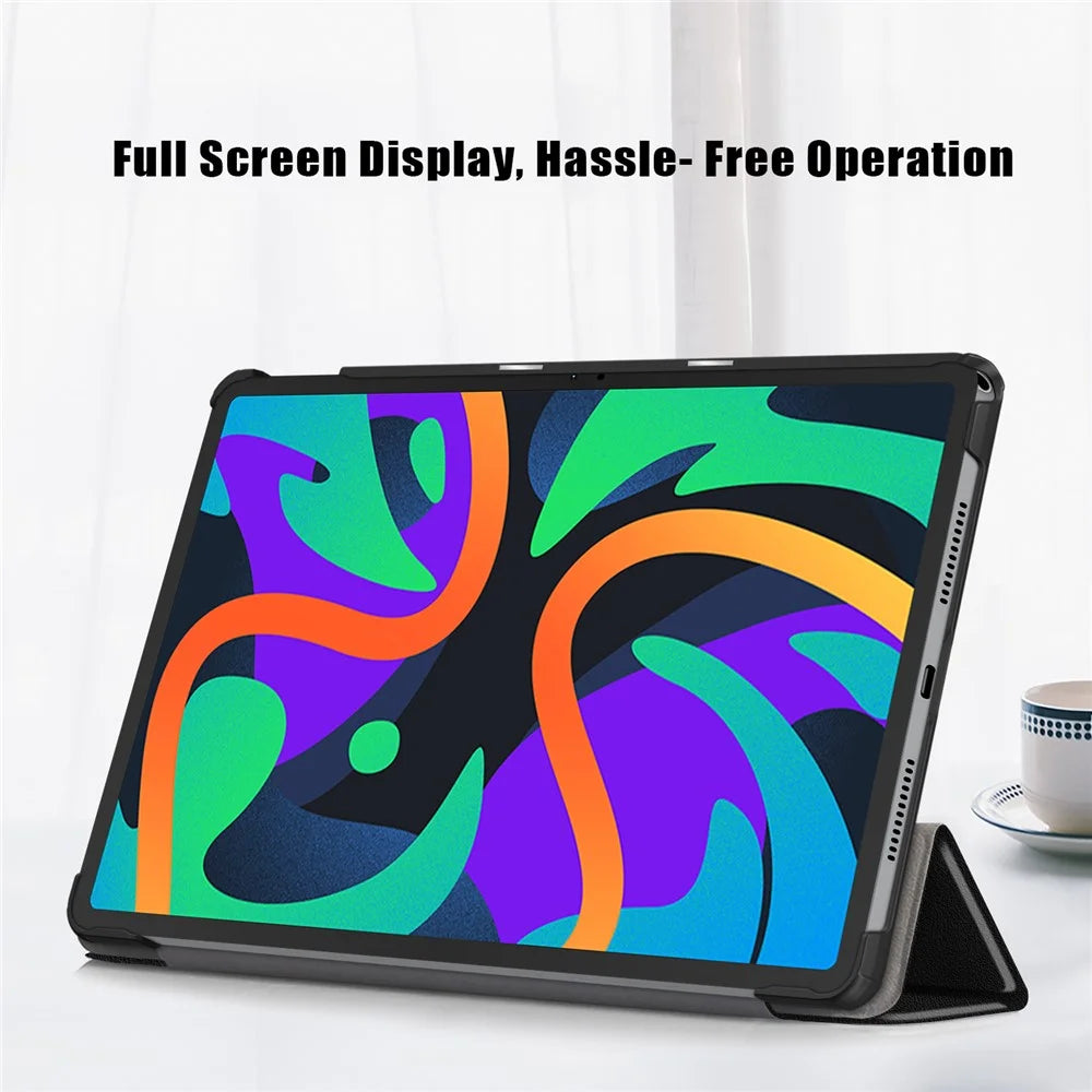 For Lenovo Tab M11 / Xiaoxin Pad 11 2024 PU Leather Trifold Stand Cover Smart Tablet Case - Black - 5