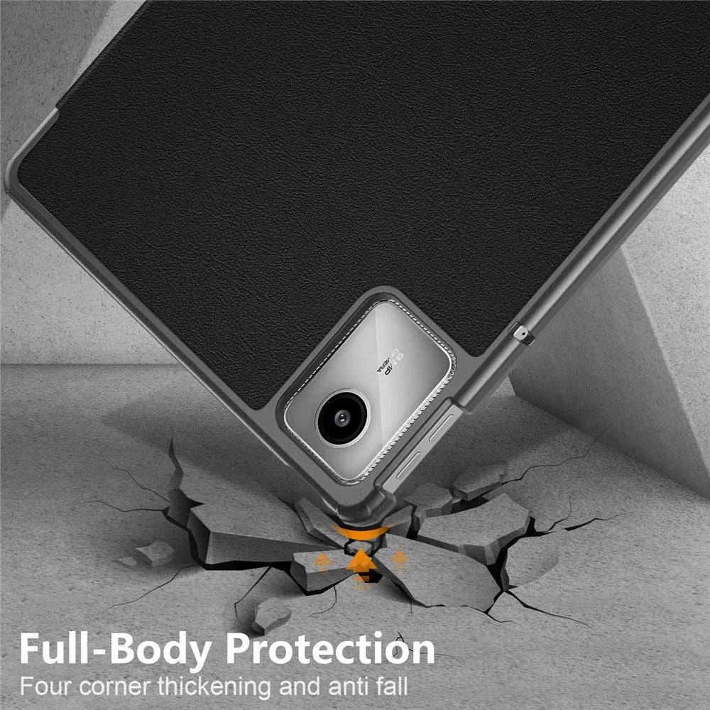 For Lenovo Tab M11 / Xiaoxin Pad 11 2024 PU Leather Trifold Stand Cover Smart Tablet Case - Black - 7