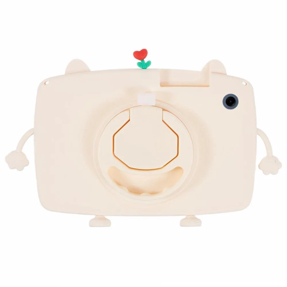 For Samsung Galaxy Tab A9 Case Cartoon Cat Tablet Silicone Cover with 360 Degree Rotation Kickstand - 2