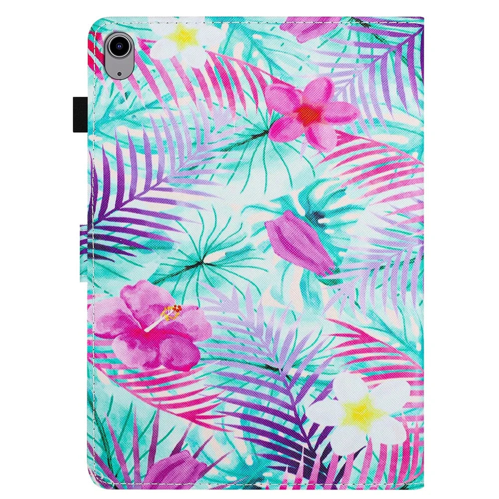 For iPad mini (2024) / mini (2021) Protective Case Pattern Printed Card Slot PU Leather Folio Flip Cover - Flower - 2